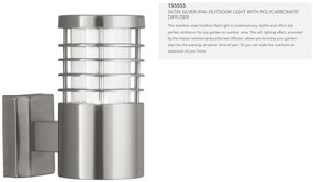 Aplica de perete exterior moderna IP44 Louvre 1555SS SRT