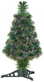 Brad de Craciun Artificial cu 55 de ramuri, decoratiune de craciun cu 4 culori, brad Verde Φ35×60cm HOMCOM | Aosom RO