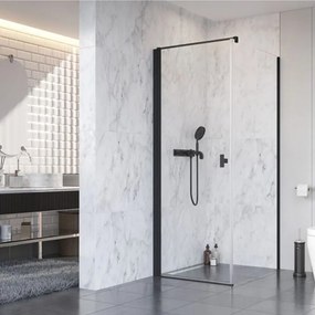 Usa de nisa batanta Radaway Nes KDJ I 100 cm sticla 6 mm negru-transparent deschidere stanga