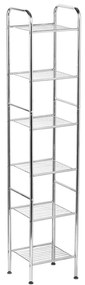 Etajera metalica cu 6 rafturi pentru baie, 32x28x168 cm