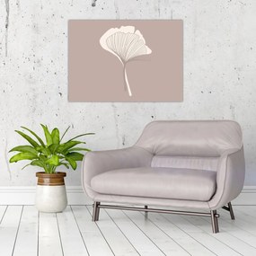 Tablou pe sticlă - Frunze bej N⁰3 (70x50 cm)