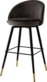 Set de 2 scaune de bar pivotante, design LUX, Bar Stool Cooper gri inchis