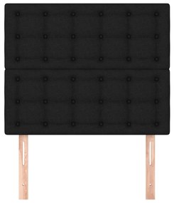 Tablii de pat, 2 buc, negru, 80x5x78 88 cm, textil 2, Negru, 80 x 5 x 118 128 cm