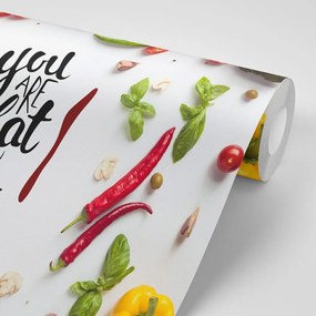 Tapet cu inscripția - You are what you eat