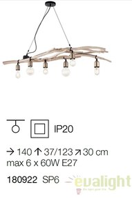 Lustra design deosebit lemn natur DRIFTWOOD SP6 180922