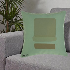 Perna Decorativa Abstract Forme Bej Poudre, 40x40 cm, Verde, Husa Detasabila, Perna Inclusa, BEKZ®