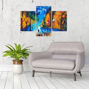 Tablou - Îndrăgostiții, Pointilism (90x60 cm)