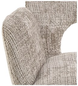 Scaun de sufragerie gri deschis cu cotiere tapițat Graham – Actona