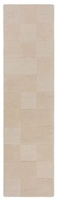 Covor tip traversă bej țesut manual din lână 60x230 cm Checkerboard – Flair Rugs