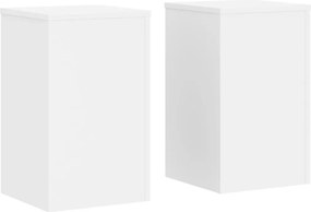 vidaXL Suporturi de plante, 2 buc., alb, 30x30x50 cm, lemn prelucrat