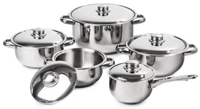 Set oale inox cu capac inox 4Home Destiny, 10 piese