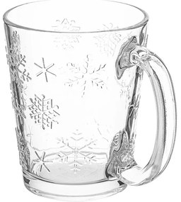 Set de 6 căni de sticlă Altom Snowflakes 300 ml
