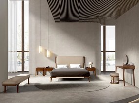 Pat dublu tapitat design LUX din lemn si piele sintetica Mink 180x200cm