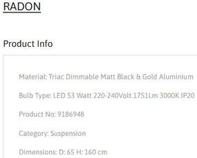 Lustra LED suspendata design modern RADON