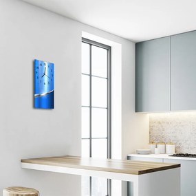 Ceas de perete din sticla vertical Albastru model art