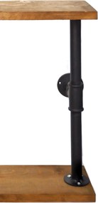 Raft cu 3 polite stil industrial din lemn-metal Homs 73 X 12 X 27 cm