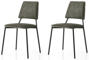 Set 2 buc. scaune bucătărie Limeta V2 (Negru + antracit). 1127579