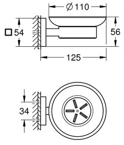 Grohe Start Cube sapuniera perete crom 41096000
