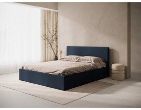 Tăblie de pat albastru-închis tapițată 210,5x100 cm Remo – Micadoni