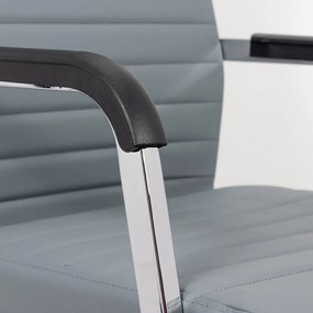 Scaun birou din piele ecologică și baza metalică OFF 319 gri