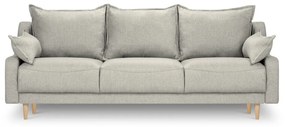 Canapea extensibilă cu spațiu de depozitare Mazzini Sofas Freesia, gri deschis