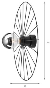 Aplică MONTANA 1xE27/15W/230V d. 45 cm negru