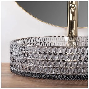 Rea Cristal lavoar 39x39 cm rotund de blat gri piatra REA-U8880