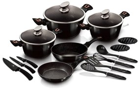 Set oale marmorate 17 piese Shiny Black Berlinger Haus BH 7045