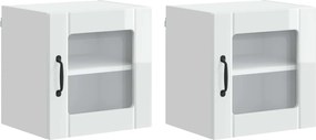 vidaXL Dulap de bucătărie 2 pcs Alb lucios 40 x 31 x 40 cm