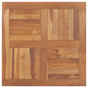 48990 vidaXL Blat de masă pătrat, 80 x 80 x 2,5 cm, lemn masiv de tec