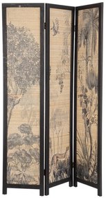 Paravan despartitor cu 3 segmente maro din Bambus, 120x2x180 cm, Namika Bizzotto