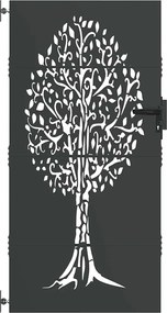 vidaXL Poartă de grădină Negru 85 x 200 cm Oțel vopsit în pulbere