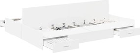 vidaXL Cadru de pat cu depozitare Alb 140 x 190 cm Lemn compozit