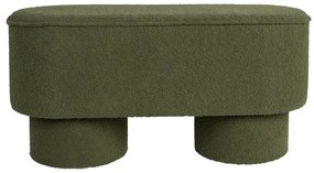 Bancă verde cu tapițerie din țesătură bouclé Marcos – White Label