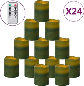 vidaXL Lumânări LED fără flacără cu telecomandă 24 buc. alb cald