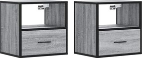 vidaXL Noptiere de perete, 2 buc., sonoma gri, 40x31x39,5 cm