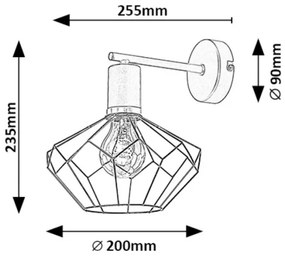 Aplică Rabalux 71064 FRAN 1xE27/40W/230V d. 20 cm negru