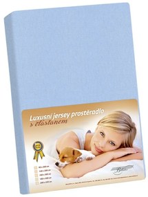 Cearceaf jersey cu elastan, albastru, 100 x 200 cm
