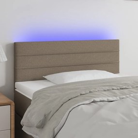 3121738 vidaXL Tăblie de pat cu LED, gri taupe, 90x5x78/88 cm, textil