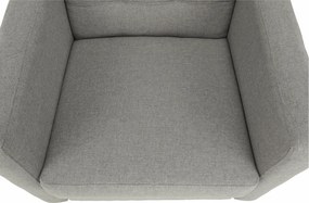 Fotoliu complet tapiţat, material textil gri, AMEDIA