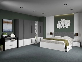 Set mobila dormitor complet Gri/Alb Shape C15