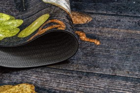 ANDRE 9009 covor lavabil Gustări bucatarie anti-alunecare - maro / galben