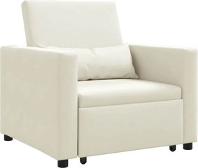 vidaXL Canapea extensibilă single Crem 90 x 165 x 87 cm Catifea
