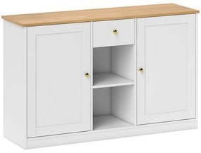 HOMCOM Comodă de bucătărie, Sideboard cu Sertar, Dulapuri, Rafturi, Span, Alb | Aosom Romania