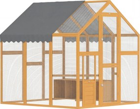 PawHut Coteț pentru găini 3,07 m² tarc exterior din lemn cu husă impermeabilă, încuietoare de siguranță, pentru 6-8 găini 1,7 x 1,8 x 1,8 m | Aosom Romania