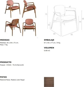 Fotoliu modern design italian Walnut Earth