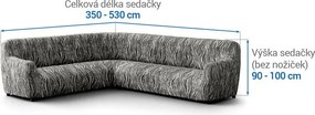 Gaico Huse bielastice UNIVERSO NOU dungi alb-negru colțar (l. 350 - 530 cm)