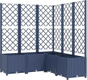 vidaXL Jardinieră de grădină cu spalier,albastru gri, 120x120x136 cm, PP