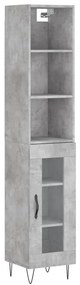 3189889 vidaXL Dulap înalt, gri beton, 34,5x34x180 cm, lemn prelucrat