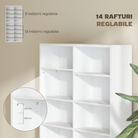 HOMCOM Unitate de depozitare pentru 640 CD-uri/360 DVD-uri/430 Blu-ray - Alb | Aosom Romania
